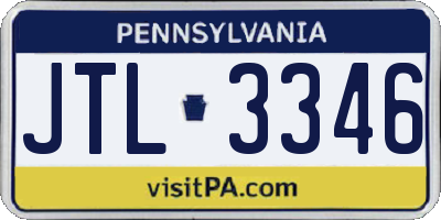 PA license plate JTL3346