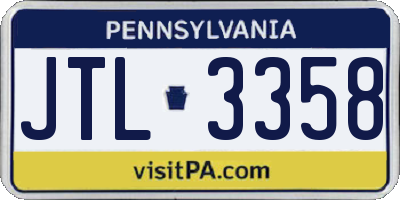 PA license plate JTL3358