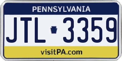 PA license plate JTL3359