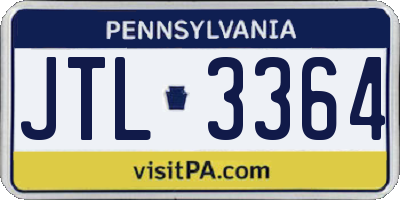 PA license plate JTL3364