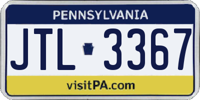 PA license plate JTL3367