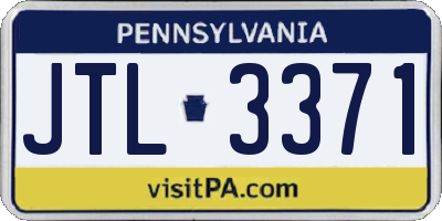 PA license plate JTL3371