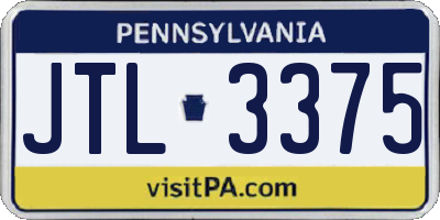 PA license plate JTL3375