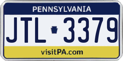 PA license plate JTL3379
