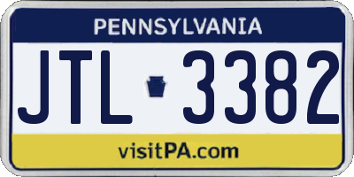 PA license plate JTL3382
