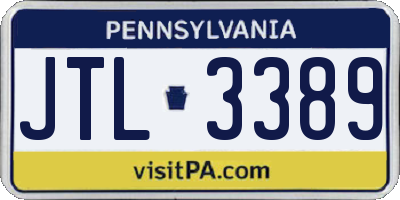 PA license plate JTL3389