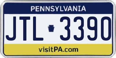 PA license plate JTL3390