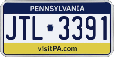 PA license plate JTL3391
