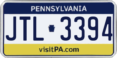 PA license plate JTL3394