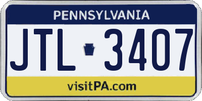PA license plate JTL3407