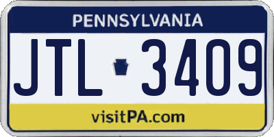 PA license plate JTL3409
