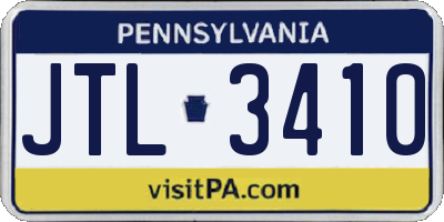 PA license plate JTL3410