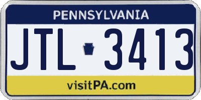 PA license plate JTL3413