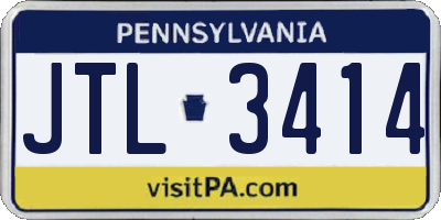 PA license plate JTL3414