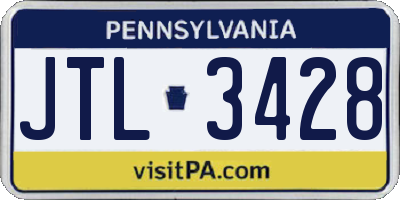 PA license plate JTL3428