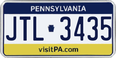 PA license plate JTL3435