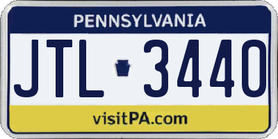 PA license plate JTL3440