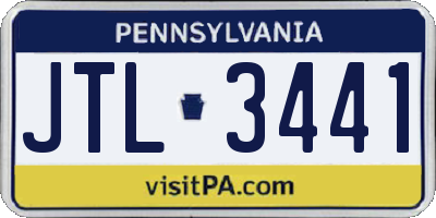 PA license plate JTL3441