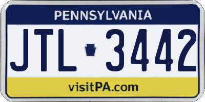 PA license plate JTL3442