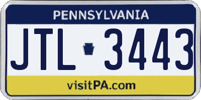 PA license plate JTL3443
