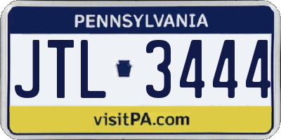 PA license plate JTL3444