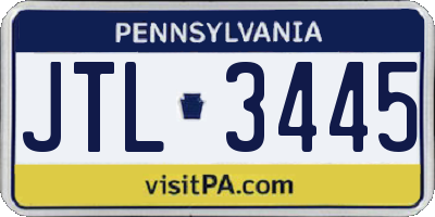 PA license plate JTL3445