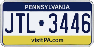PA license plate JTL3446