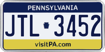 PA license plate JTL3452