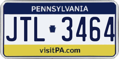 PA license plate JTL3464