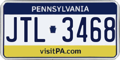 PA license plate JTL3468