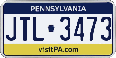 PA license plate JTL3473