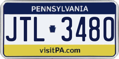 PA license plate JTL3480