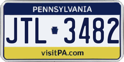 PA license plate JTL3482