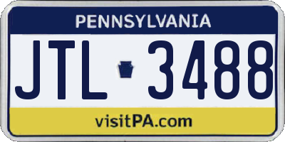 PA license plate JTL3488