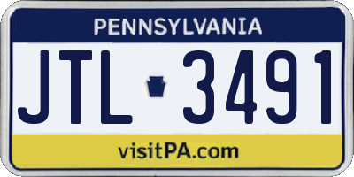 PA license plate JTL3491