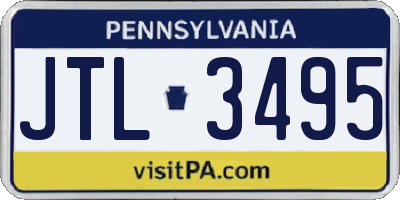 PA license plate JTL3495