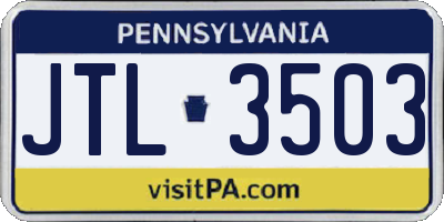 PA license plate JTL3503