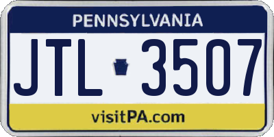 PA license plate JTL3507