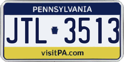 PA license plate JTL3513