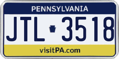 PA license plate JTL3518