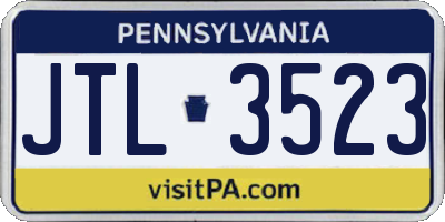 PA license plate JTL3523