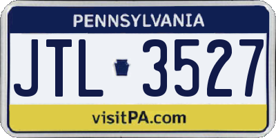 PA license plate JTL3527