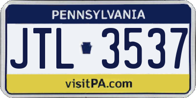PA license plate JTL3537