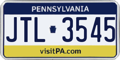 PA license plate JTL3545