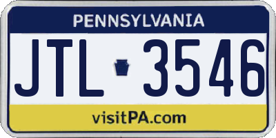 PA license plate JTL3546