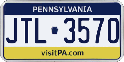 PA license plate JTL3570