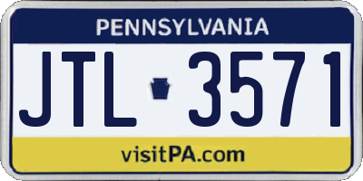 PA license plate JTL3571