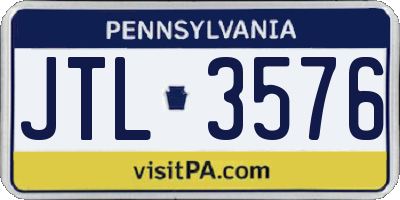 PA license plate JTL3576