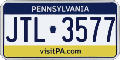 PA license plate JTL3577