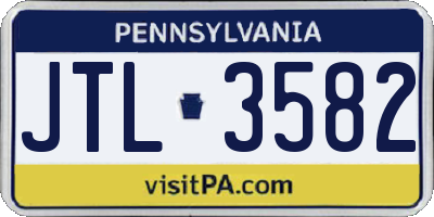 PA license plate JTL3582